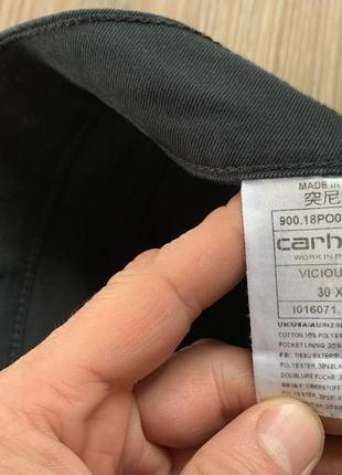 Мужские хлопковые повседневные брюки carhartt vicious pant8 фото