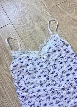 Майка котон хс,с з гепюром,базовая маеска на шлейках,біла