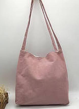 Річна текстильна сумка. світло-рожева1 фото