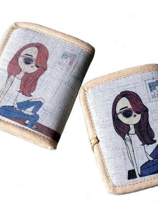 Жіночий текстильний гаманець джинсове настрій5 фото