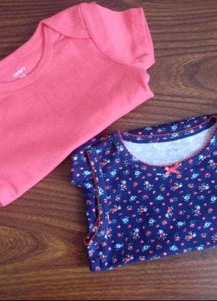 Боди короткий рукав, майка девочке carter’s 24 мес 2 года