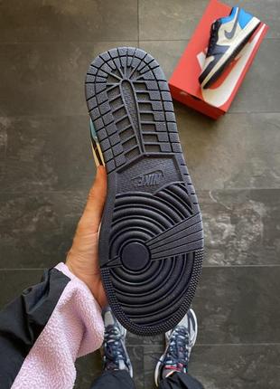 Чоловічі кросівки nike air White jordan retro 1 low blue white v26 фото