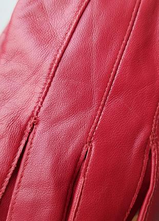 Червоні шкіряні перчатки 7