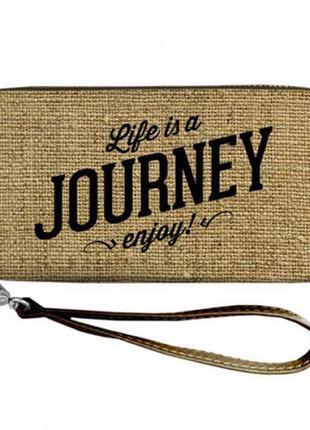 Кошелек с ремешком на руку "life is a journey enjoy"