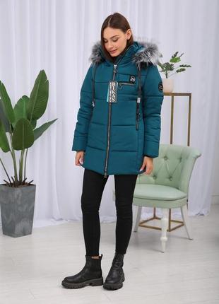 Зимова тепла жіноча коротка куртка на тінсулейті, штучне хутро. безкоштовна доставка4 фото