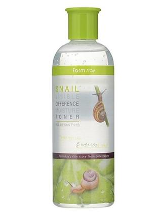 Зволожуючий тонер з екстрактом равлики farmstay visible difference moisture toner snail