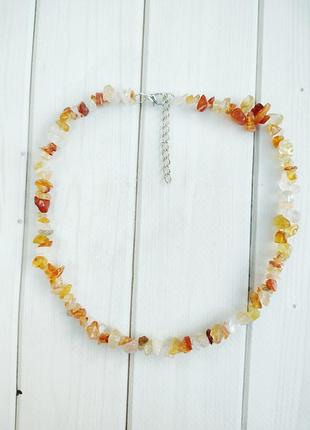 Намисто кольє з натуральних камінців сердоліку сердолік сердолик