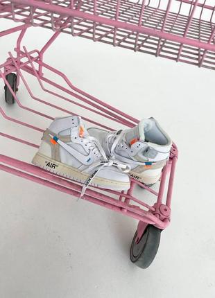 Жіночі кросівки nike air jordan 1 off-white white8 фото