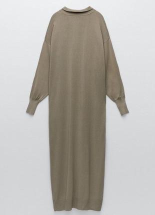 Трикотажное минималистичное длинное платье zara8 фото