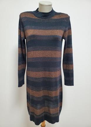 Шикарне трикотажне елегантне плаття в полоску