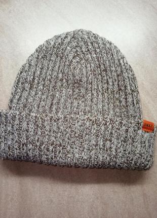 Шапка дитяча. подвійна шапка. сіра шапка. шапка з отвором . шапка детская.