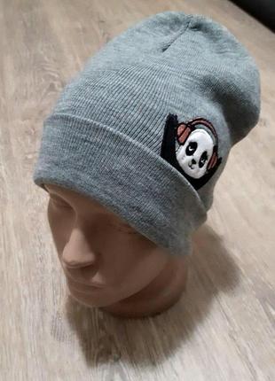 Шапка детская c&a германия серая двойная 8-12 лет