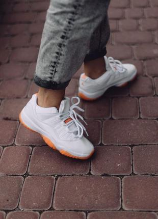 Женские кожаные кроссовки nike air jordan 11 retro low citrus #найк