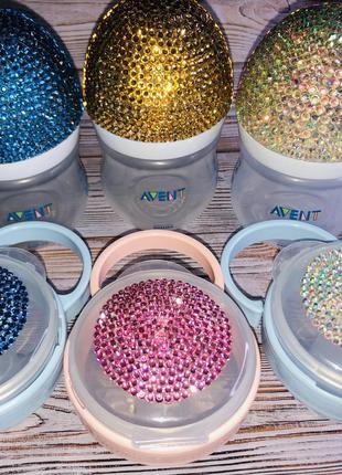 Бутылочка для кормления малышей, со стразами ( ручная работа )