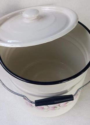 Ведро эмалированное с крышкой idilia "12242/10" (12л)3 фото