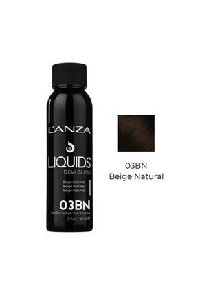 Безаміачний барвник для волосся demi gloss liquid tones l'anza (колір: 03bn бежевий натуральний)