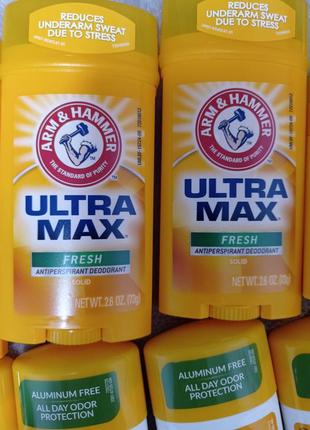 Ultramax, твердий дезодорант-антиперспірант для чоловіків, зі свіжим ароматом, 28 г та 73 г