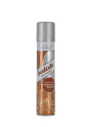 Сухий шампунь batiste dry shampoo and medium brunette a hint of colour 200мл