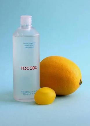 Лимонний тонер з aha/bha кислотами tocobo aha bha lemon toner 150мл