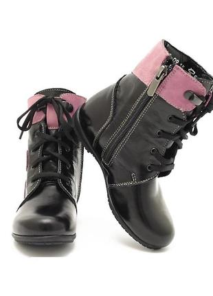 Черевики, напівчоботи шкіряні туфлі для дівчинки, нові р. 266 фото