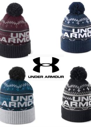 Шапка в стилі ретро з помпонами унісекс under armour3 фото