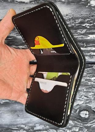 Гаманець портмоне із натуральної шкіри з тризубом3 фото