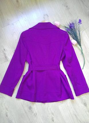 Класичний жіночий фіолетовий тренч плащ тренчкот пальто bhs під пояс5 фото
