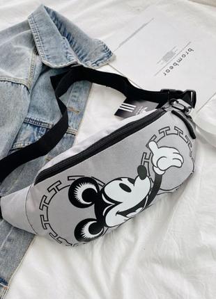 Женская поясная сумка, бананка adidas originals mickey grey