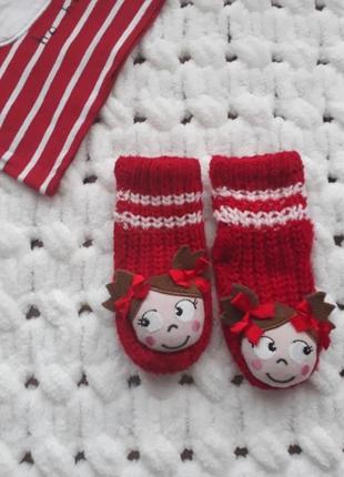 Шкарпетки / носочки/ носки/ вязані / в'язані / пинетки / пінетки 3-9м