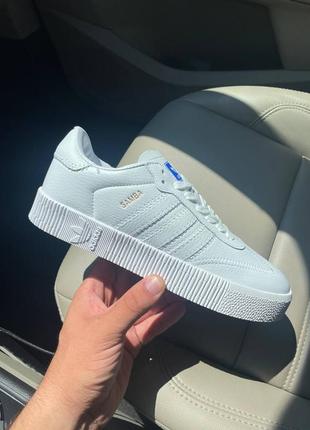 Жіночі кросівки adidas samba rose all white кожа женские кроссовки адидас