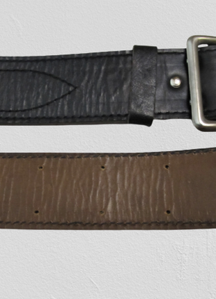 Ремень поясной офицерский черный кожаный 122 см6 фото