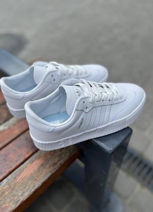 Чоловічі кросівки adidas samba rose all white кожа мужские кроссовки адидас1 фото