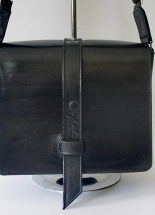 Сумка кожаная мужская черная