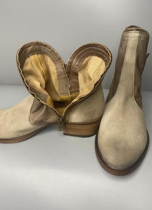Pantanetti итальянские кожаные ботинки премиум качества бежевые замшевые коричневая ковбойские western стиль as 98 airstep6 фото