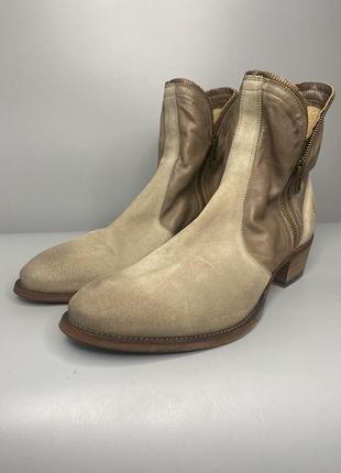 Pantanetti итальянские кожаные ботинки премиум качества бежевые замшевые коричневая ковбойские western стиль as 98 airstep5 фото
