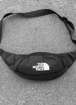 Стильна поясна сумка бананка the north face через плече чорна тканинна молодіжна повсякденна tnf8 фото