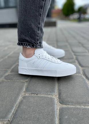 Чоловічі кросівки  adidas samba rose all white кожа мужские кроссовки адидас5 фото