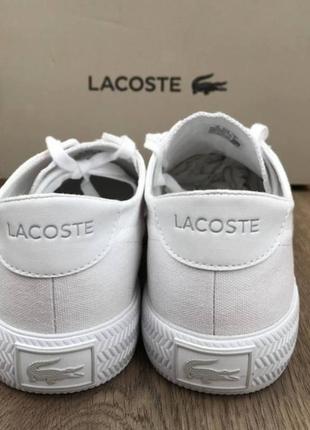 Оригінальні білі жіночі кеди lacoste9 фото