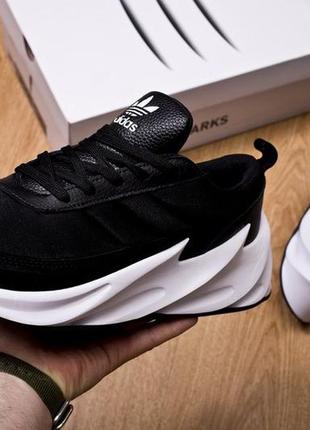 Чоловічі кросівки  adidas shark black white мужские кроссовки адидас4 фото