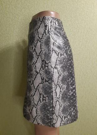 Шкіряна спідниця в зміїний принт юбка із екокожі5 фото