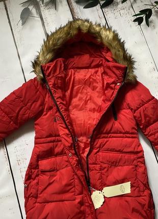 Куртка, пуховик, червона куртка, зимова куртка, зима, хутро, курточка, пуховик , пальто5 фото