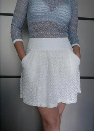 Белая кружевная юбка incity1 фото