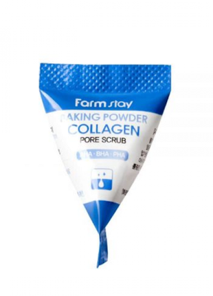 Очищающий скраб с коллагеном farmstay baking powder collagen pore scrub