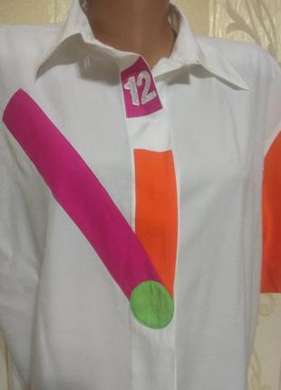 Рубашка сорочка з різнокольоровими рукавами2 фото
