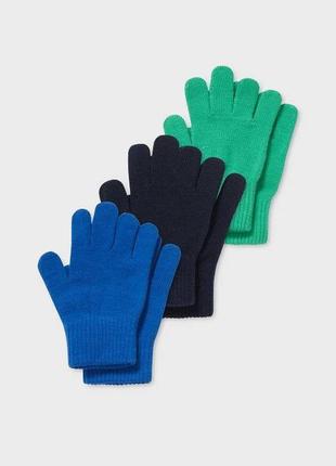 Комплект з 3-х пар рукавичок від c&a, німеччина1 фото