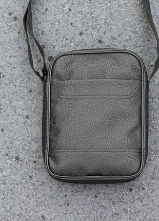 Стильная кожаная сумка через плечо teta барсетка черная месенджер из экокожи прочная9 фото