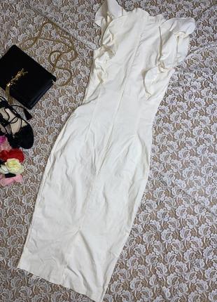 Молочна сукня футляр з воланами hibrid, xs-s.7 фото
