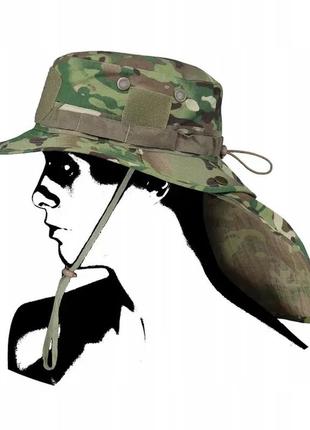 Тактическая защитная панама "camo military" со съёмным кавером шеи