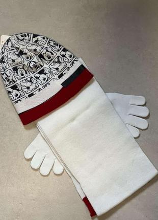 Детский набор микки маус шапка, шарф, перчатки5 фото