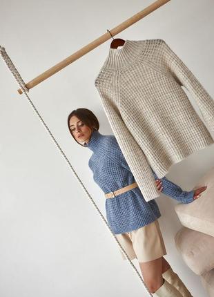 Женский мягкий шерстяной свитер цвета слоновая кость. модель 1949 trikobakh9 фото